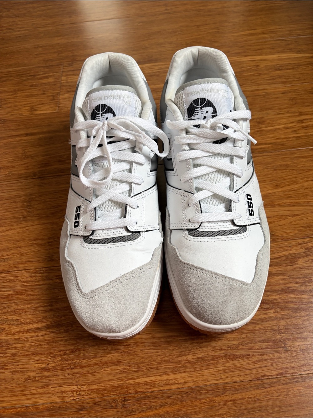 New Balance 550 White, Gray & Gum Low-Top Sneakers - Picture 8 of 8